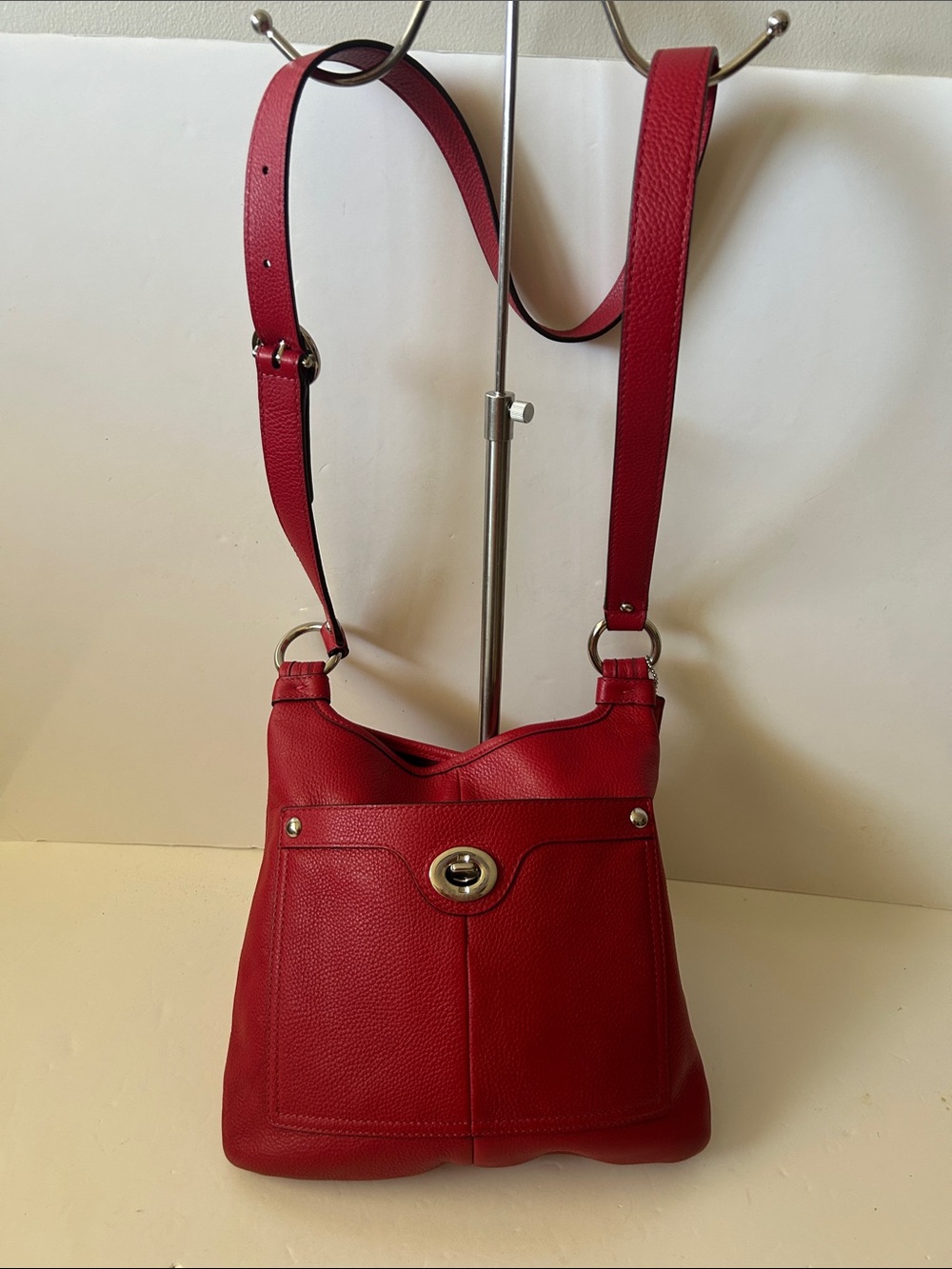 Coach Penelope  Red Pebbled Leather Crossbody Bag Gorgeous Excellent Condition!!